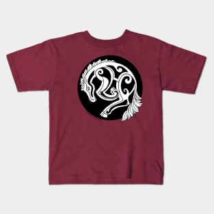 White Horse Celtic style Kids T-Shirt